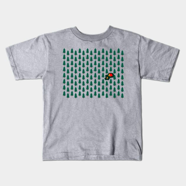 Deep Wild Forest Camping Kids T-Shirt by XOOXOO